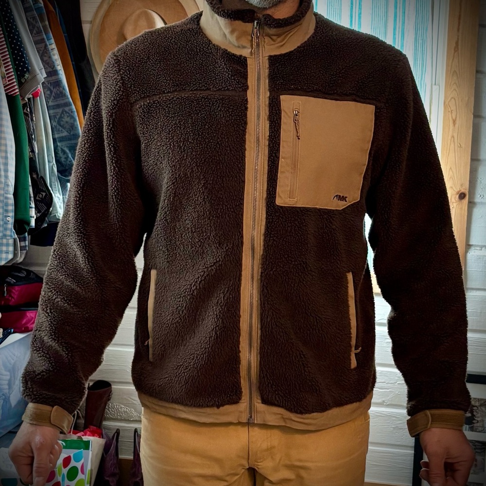 Mountain Khakis Tan and Brown Fleece 14er Jacket